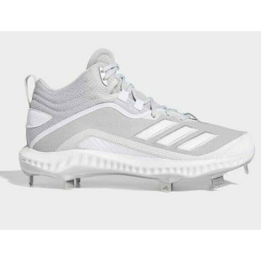 Adidas Mens Icon 6 Bounce Gray Metal Baseball Cleats Mens Sizes